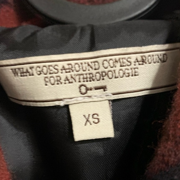 ANTHROPOLOGIE PLAID WOOL Jacket What comes Around Goes Around Sz XS - Picture 6 of 11
